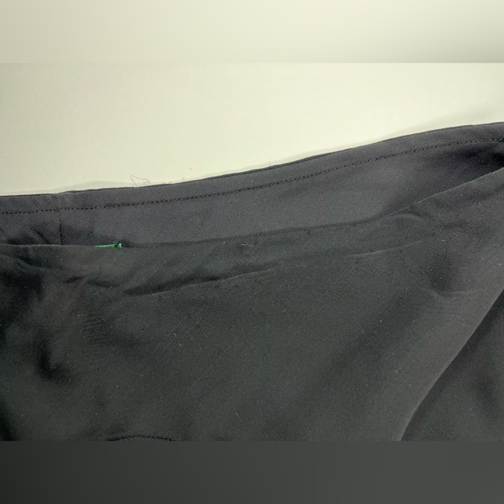 Lauren Ralph Lauren 100% Silk Black Flowy Skirt Large Business Office Feminine - Picture 3 of 5